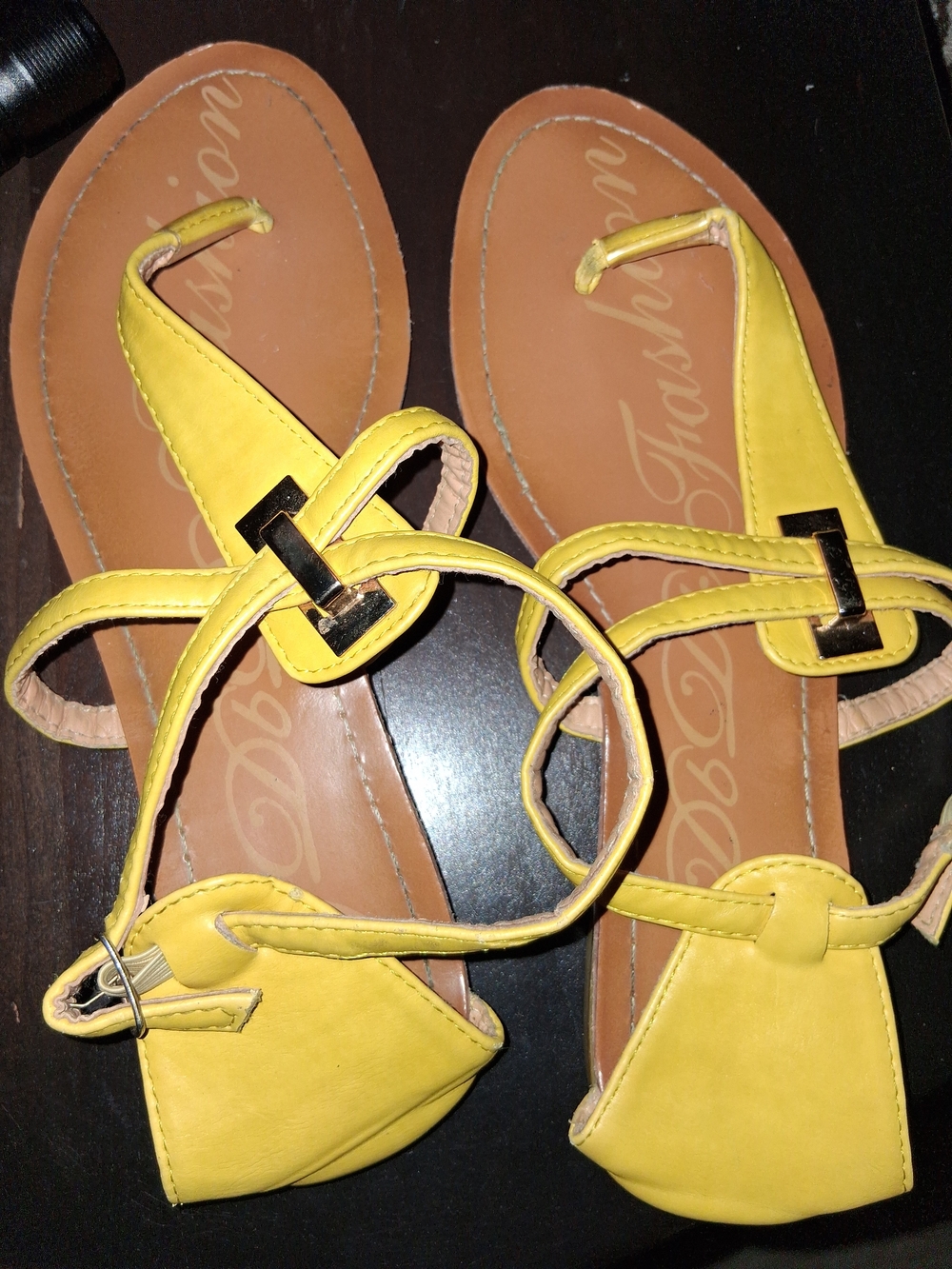 DbDk Fashion Yellow Strappy Women's Sandals